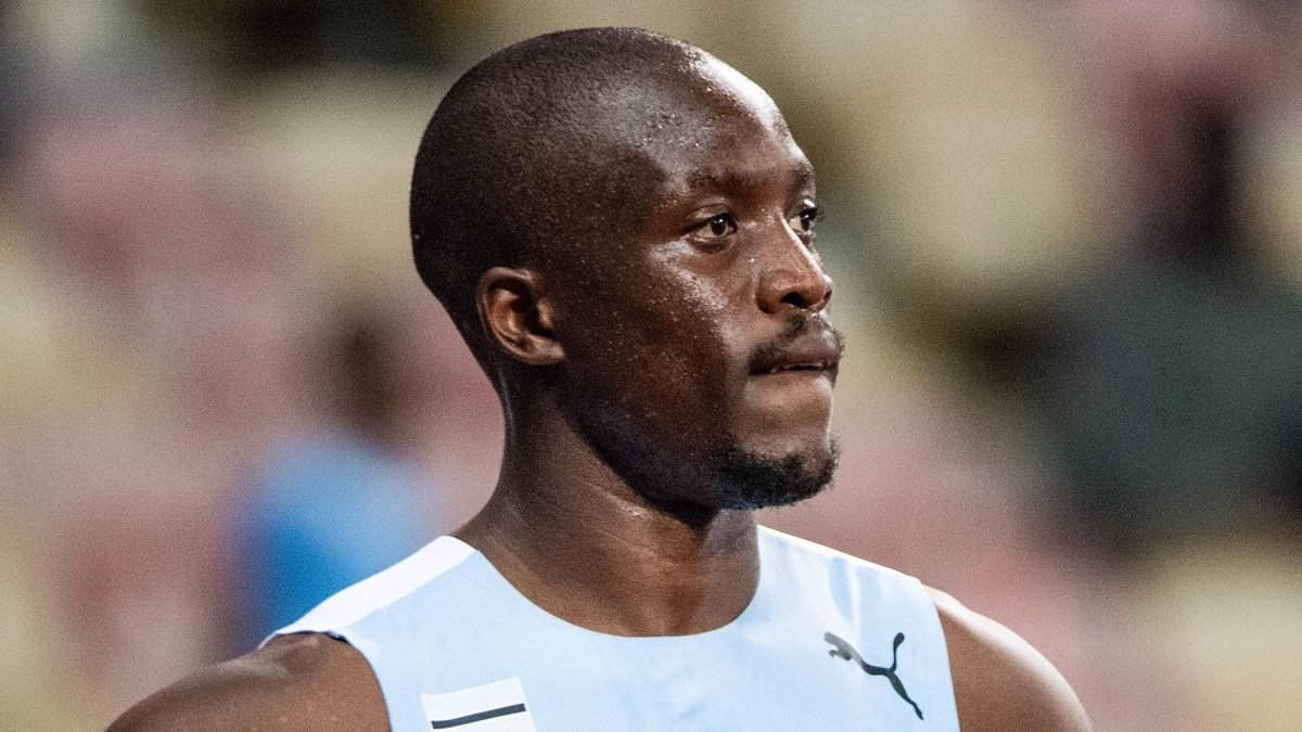 Letsile Tebogo biography featured image showing the Botswana Olympic sprinter